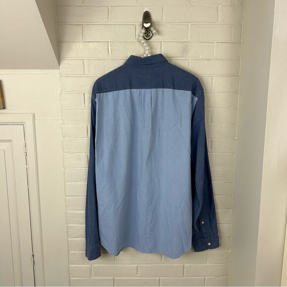 J.Crew Men’s Two Toned Blue Sunwashed Oxford Button Down Shirt Size L - Picture 7 of 7